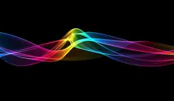 Free photo abstract background with rainbow coloured flowing waves