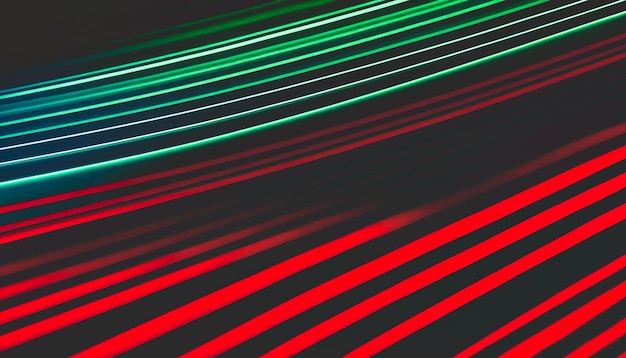Бесплатное фото Абстрактный фон с красными и зелеными плавными линиями, генерирующий al