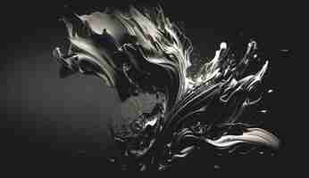 Free photo abstract black background with white soft lines generative ai