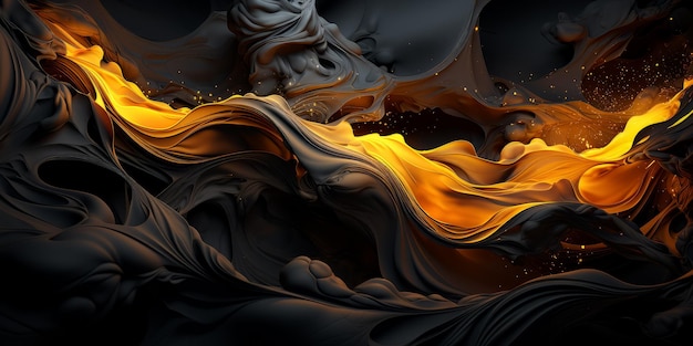 Free photo abstract black and yellow wavy background