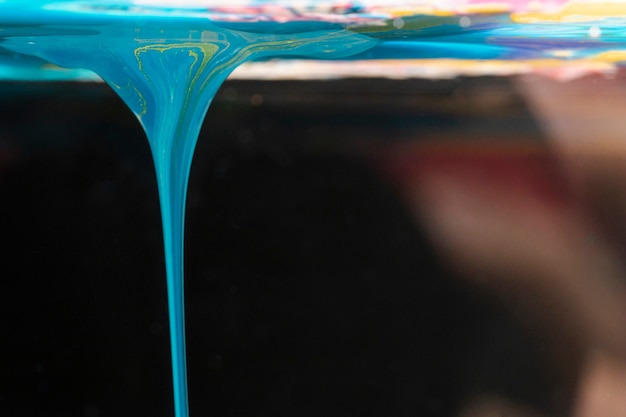 Free photo abstract blue acrylic pouring