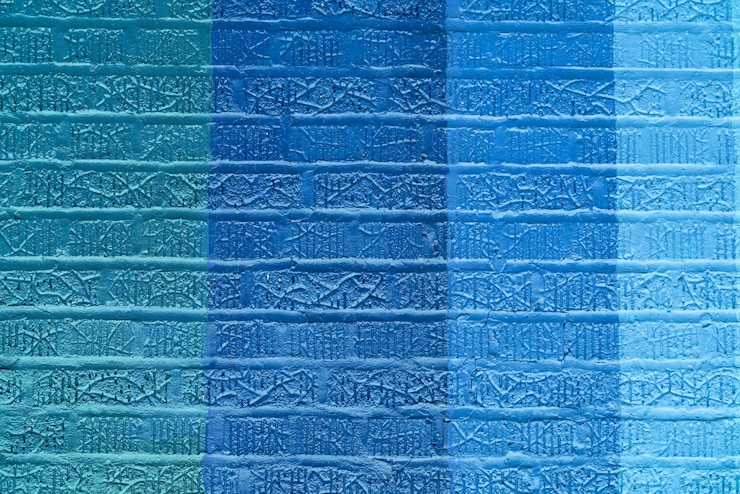 무료 Photo 추상 블루 컬러 벽돌 벽