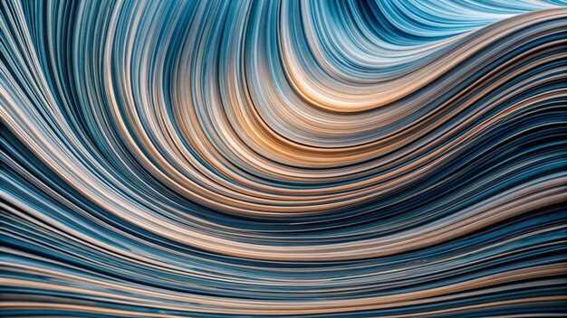abstract blue and gold swirled lines background