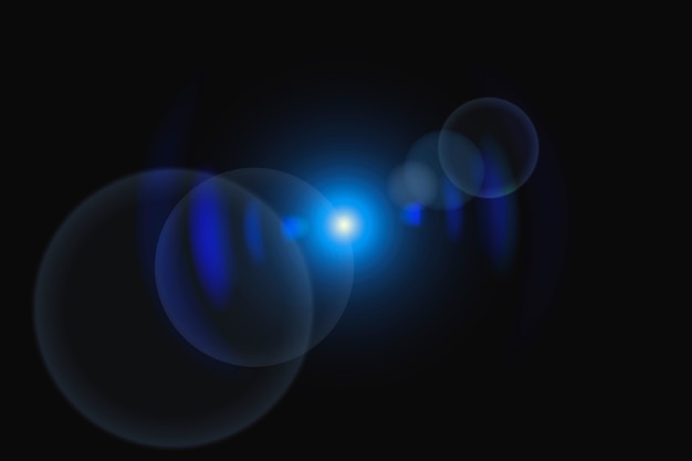 Free photo abstract blue lens flare with spectrum ghost design element