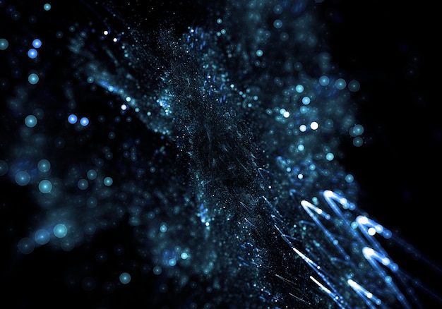 Abstract blue particle burst background