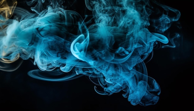 Free photo abstract blue smoke shapes a flowing wave generated by ai