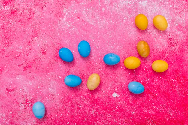 Free photo abstract blue and yellow eggs