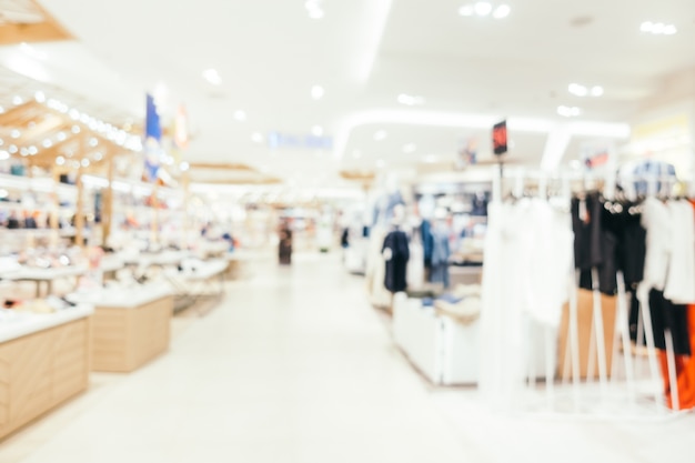 Abstract blur and bokeh defocused shopping mall interior of department store