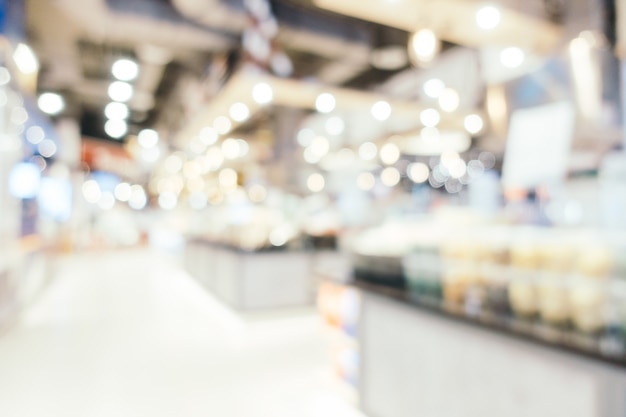 Abstract blur and bokeh defocused shopping mall interior of department store