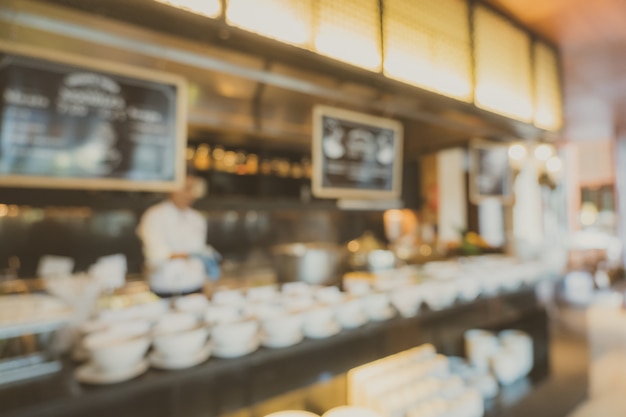 Interno astratto del caffè e del ristorante della caffetteria di defocus della sfuocatura