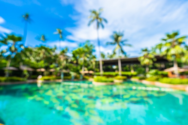Abstract blur and defocus luxury outdoor swimming pool in hotel resort