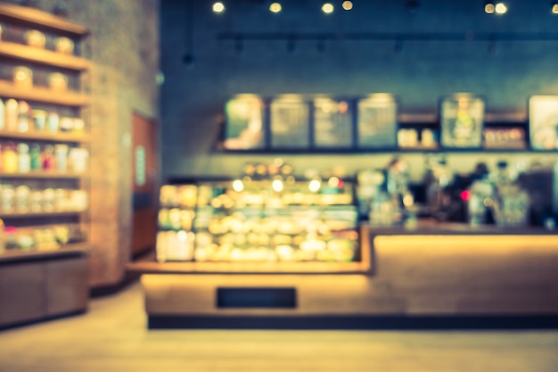 Abstract blur and defocused coffee shop cafe interior