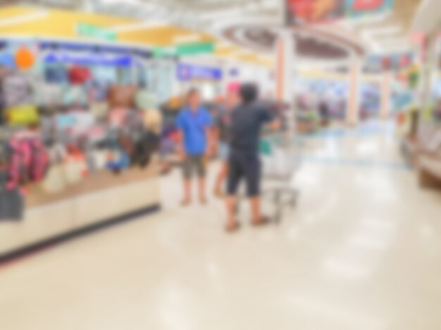 Abstract blur of shop at supermarket .