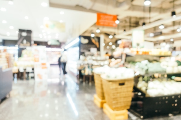 Free photo abstract blur supermarket interior