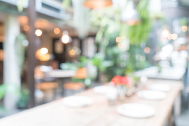 abstract blur table set on dinning table