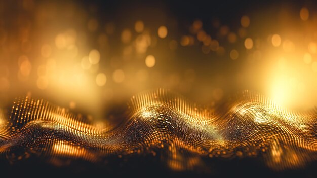 Abstract blurred golden background with bokeh generative AI