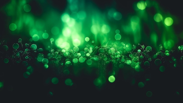 Abstract blurred green background with bokeh generative AI