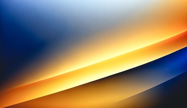 Abstract blurry smooth image of blue and yellow color generative AI