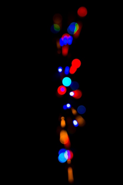 Бесплатное фото Абстрактный фон боке с яркими огнями