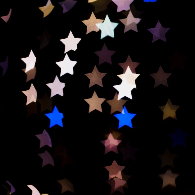 無料写真 星形のライトと抽象的なbokehの背景
