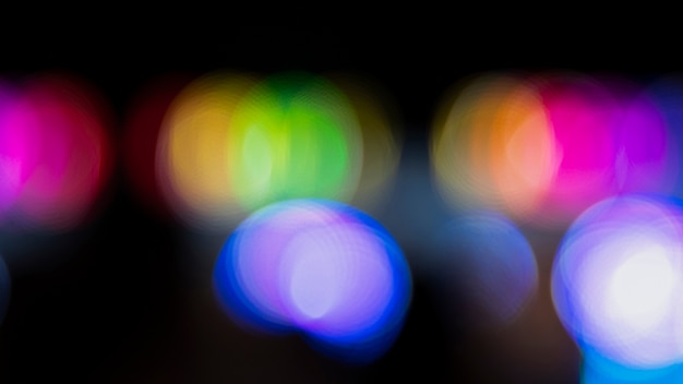 Free photo abstract bokeh night with city neon lights