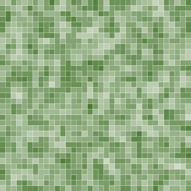 Abstract bright green square pixel tile mosaic wall background and texture.