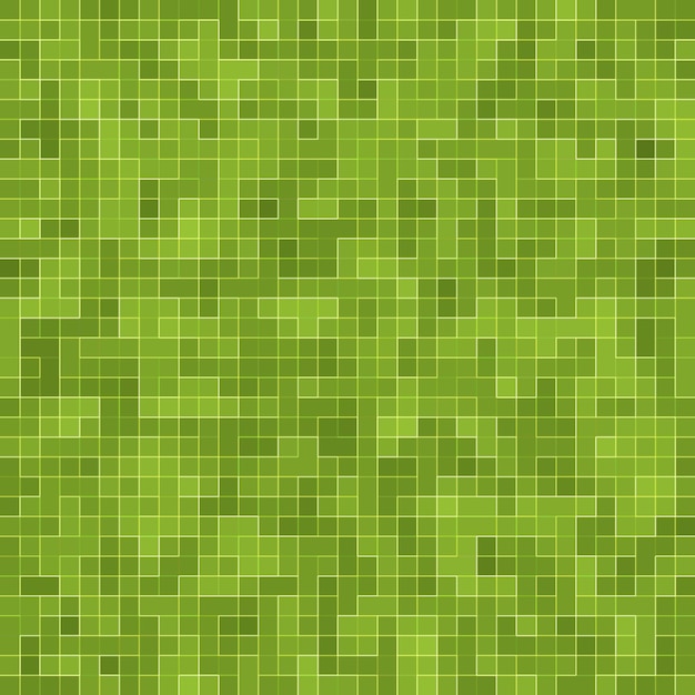 추상 밝은 녹색 사각형 픽셀 타일 모자이크 벽 배경 및 질감.