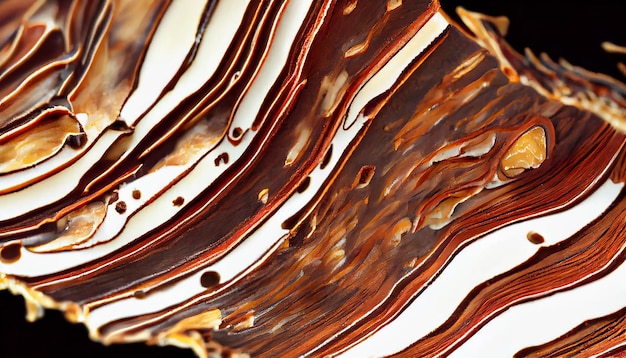 AI によって生成されたグルメ クラフトでメッキされた抽象的なチョコレート デザート