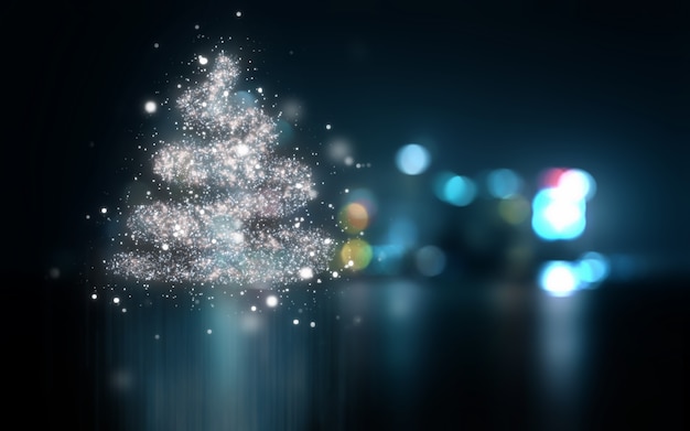 Abstract Christmas background with bokeh lights
