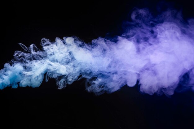 Abstract cigarette smoke on black background