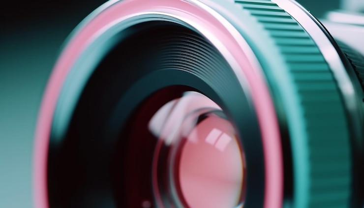 Free Photo abstract circle zooms in on shiny lens generated by ai