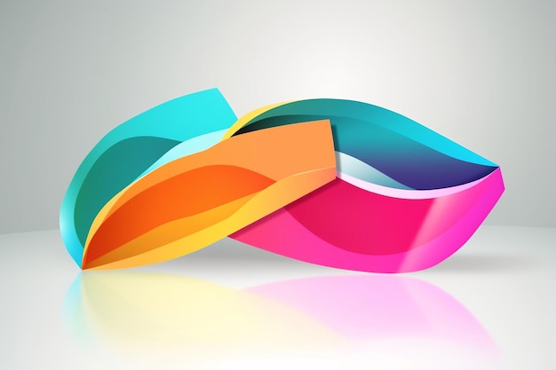 Abstract colorful 3d shape graphics as label template generative ai