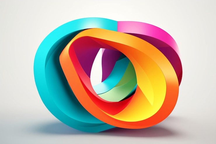 Free Photo abstract colorful 3d shape graphics as label template generative ai