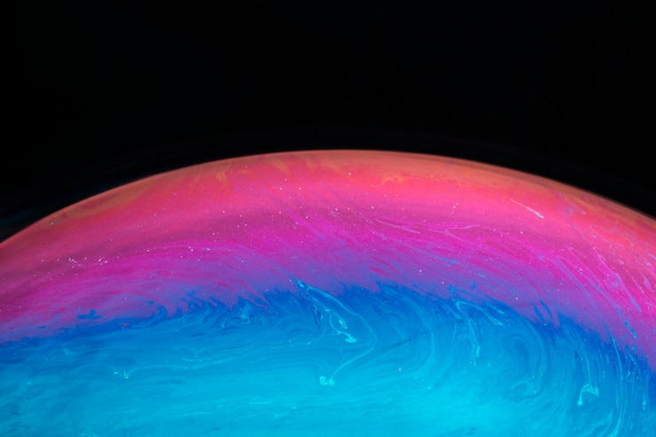 Free Photo abstract colorful background with blue and pink sphere