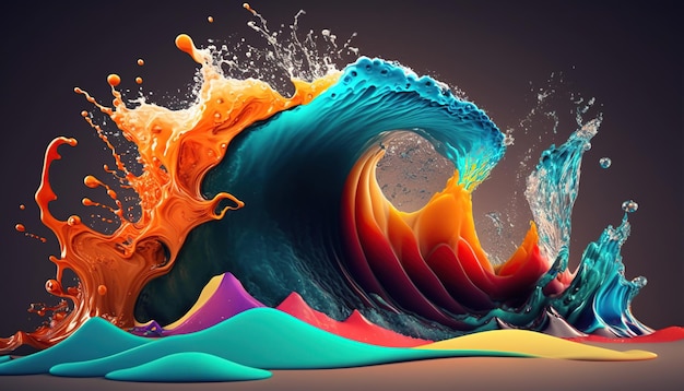 Abstract colorful splash 3d background generative ai background – Free Stock Photos