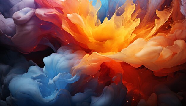 Abstract colors in motion create a vibrant underwater fantasy generated by artificial intelligence