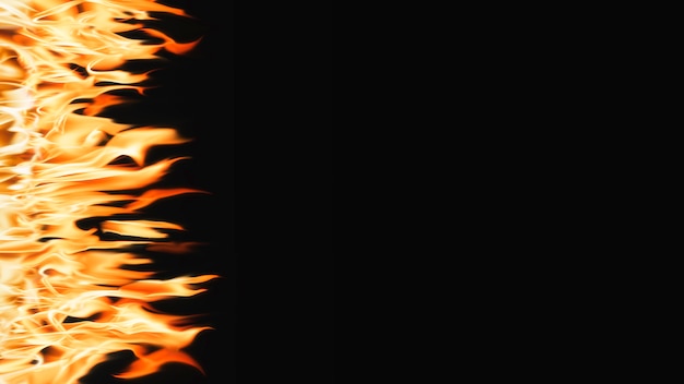 Abstract computer wallpaper, fire border on black background