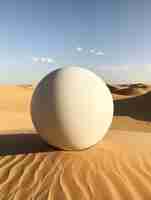 Free photo abstract creative 3d sphere with desert landscape