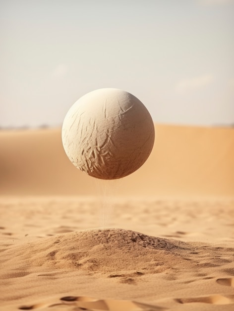 Абстрактная творческая 3d сфера с пустынным ландшафтом