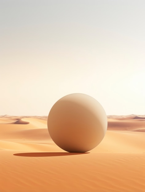 Абстрактная творческая 3d сфера с пустынным ландшафтом
