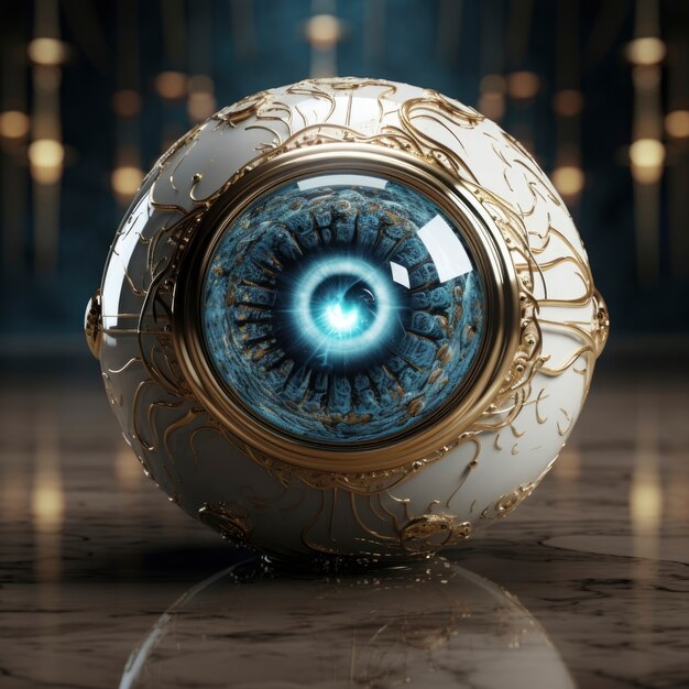 Abstract creative 3d sphere with eye effect
