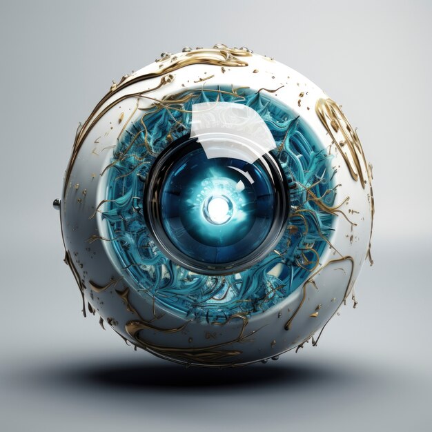 Abstract creative 3d sphere with eye effect