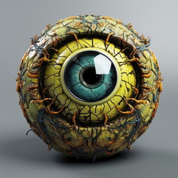 Abstract creative 3d sphere with eye effect