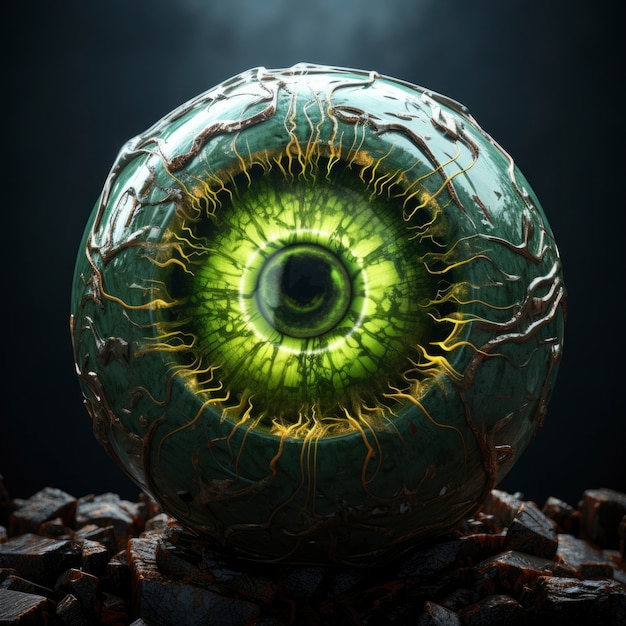 Abstract creative 3d sphere with eye effect