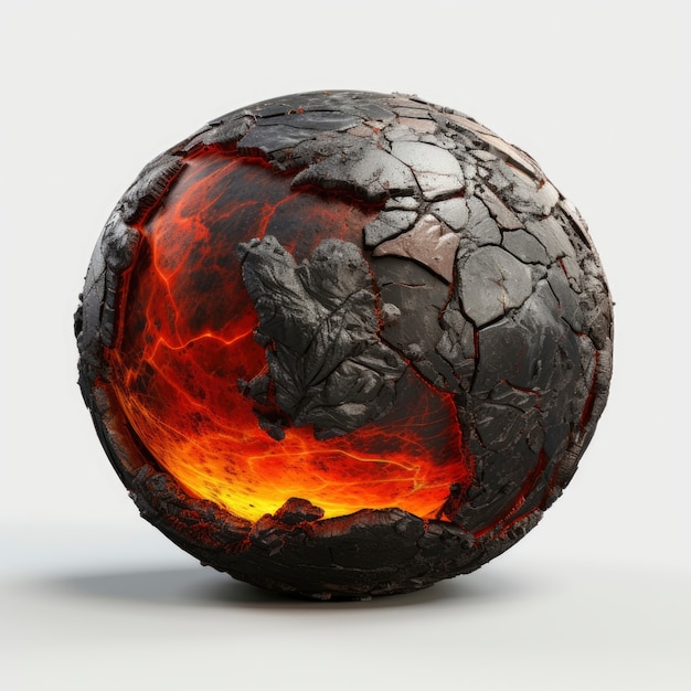 Abstract creative 3d sphere with fire effect