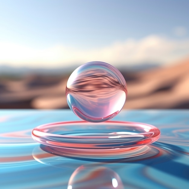 Free photo abstract creative 3d sphere with liquid effect