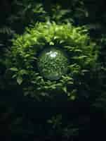 Free photo abstract creative 3d sphere with vegetation