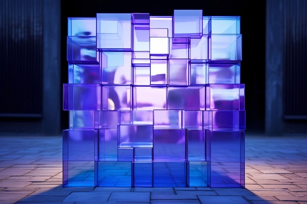 Free photo abstract cube shapes sculpture