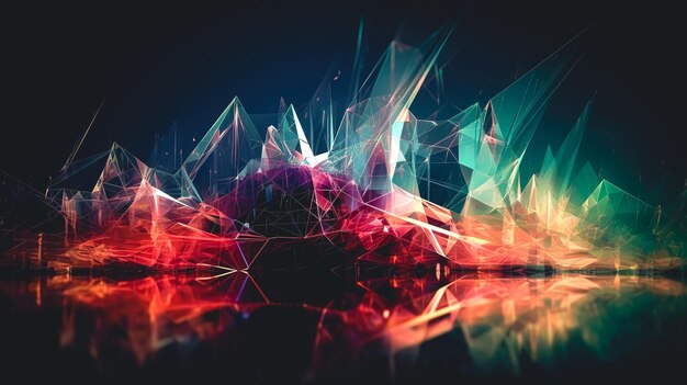 Abstract dark background with different colors generative AI