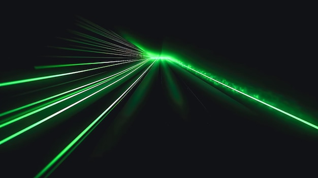 Free photo abstract dark background with green lines generative ai